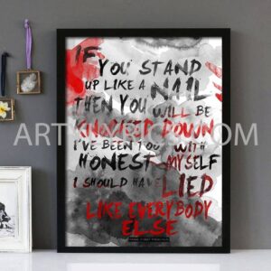 "Faster " -Manic Street Preachers- Framed Lyrics Wall Art Design