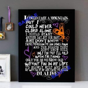 "Without You" - Mötley Crüe - Framed Lyrics Wall Art Design