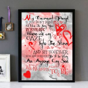 "Jack And Sally's Song" Nightmare Before Christmas - Framed Lyrics Wall Art Design