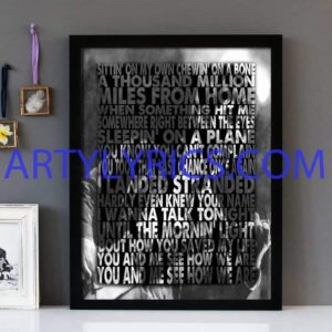 "Talk Tonight" Oasis - Framed Lyrics Wall Art Design