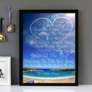 "Dock Of The Bay" - Otis Redding - Framed Lyrics Wall Art Design