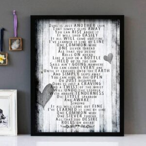 "Grateful" - Patti Smith - Framed Lyrics Wall Art Design
