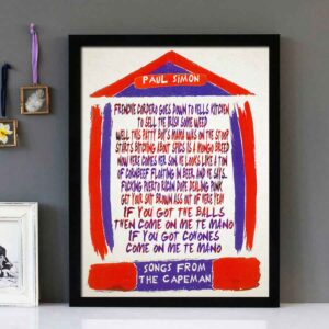 "The Vampire" - Paul Simon - Framed Lyrics Wall Art Design