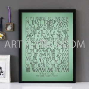"Blood Of Eden" - Peter Gabriel - Framed Lyrics Wall Art Design
