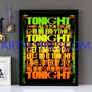 "Give Me Everything" Pitbull - Framed Lyrics Wall Art Design