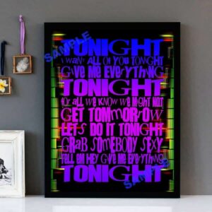 "Give Me Everything" (Version 2)  Pitbull - Framed Lyrics Wall Art Design