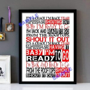 "Ready To Go" Republica - Framed Lyrics Wall Art Design