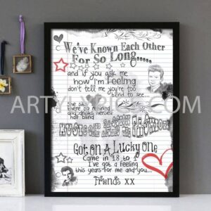 Rick Astley Lyrics Snippets - Framed Lyrics Wall Art Design