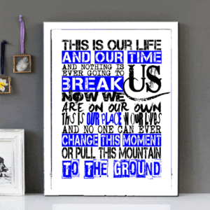 "Greatest Flame" By Runrig - Framed Lyrics Design