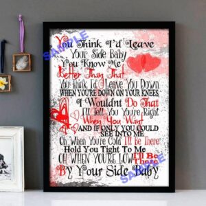 "By Your Side" Sade - Framed Lyrics Wall Art Design