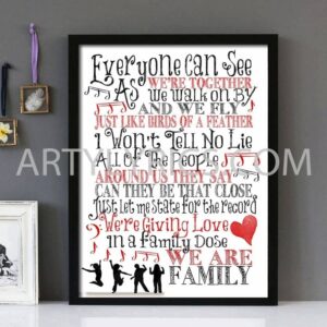 "We Are Family" - Sister Sledge - Framed Lyrics Wall Art Design