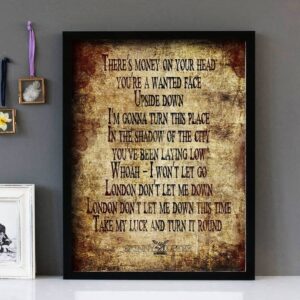 "The Devil The Heart The Fight" - Skinny Lister - Framed Lyrics Wall Art Design
