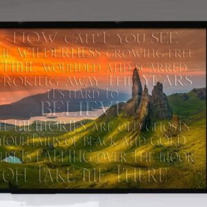"Skye" - Runrig (Sunset Edition) - Framed Lyrics Wall Art Design