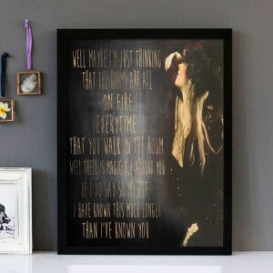 "Rooms On Fire" - Stevie Nicks - Framed Lyrics Wall Art Design