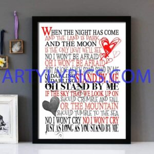 "Stand By Me" The Drifters - Framed Lyrics Wall Art Design
