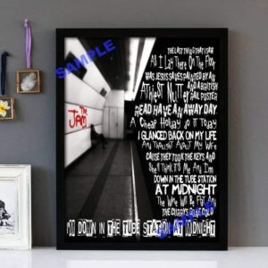"Down In The Tube Station At Midnight" The Jam - Framed Lyrics Wall Art Design