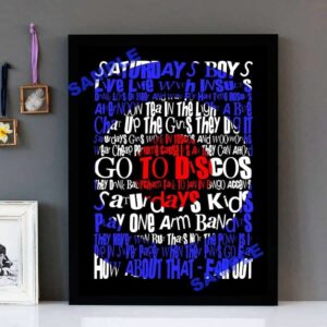 "Saturday's Kids" The Jam - Framed Lyrics Wall Art Design