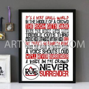 "Never Surrender" -The Ruts - Framed Lyrics Wall Art Design