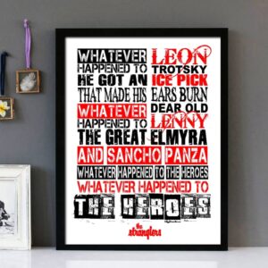 "No More Heroes" - The Stranglers - Framed Lyrics Wall Art Design