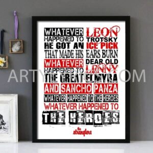 "No More Hero's" -The Stranglers- Framed Lyrics Wall Art Design V2