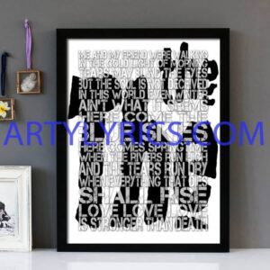 "Love Is Stronger" The The - Framed Lyrics Wall Art Design