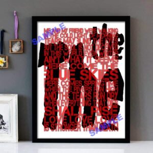 "Love Is Stronger Than Death" The The - Framed Lyrics Wall Art Design