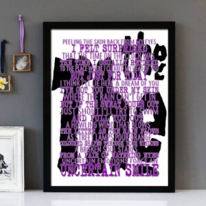 "Uncertain Smile" The The - Framed Lyrics Wall Art