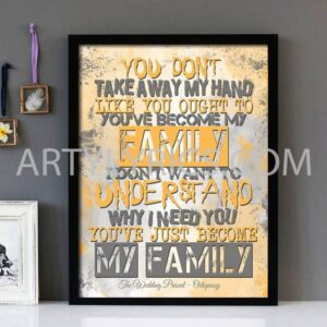 "Octopussy" -The Wedding Present- Framed Lyrics Wall Art Design