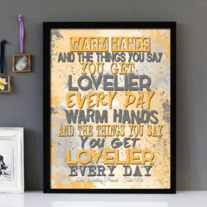 "Take Me" -The Wedding Present- Framed Lyrics Wall Art Design V2
