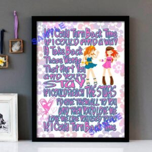 "If I Could Turn Back Time" Cher - Framed Lyrics Wall Art Design