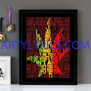 "54-46 That's My Number" Toots And The Maytals - Framed Lyrics Wall Art Design