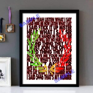 "54-46 Was My Number (Version 2)" Toots & The Maytals - Framed Lyrics Wall Art Design