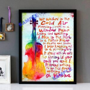 "Vienna" Ultravox - Framed Lyrics Wall Art Design