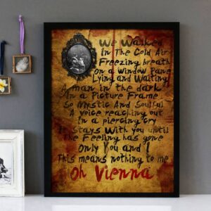 "Vienna (Version 3)" Ultravox - Framed Lyrics Wall Art Design