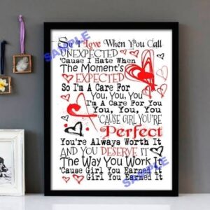 "Earned It!" Weekend - Framed Lyrics Wall Art Design
