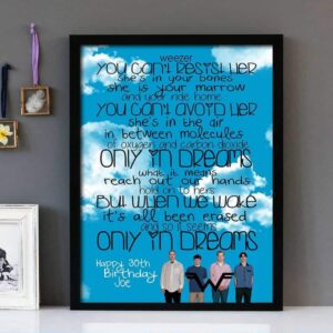 "Only In Dreams"- Weezer - Framed Lyrics Wall Art Design