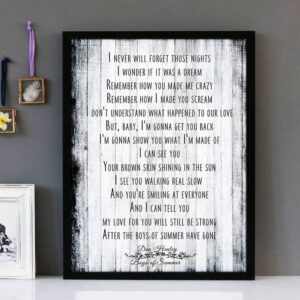 "Boys Of Summer" Don Henley - Framed Lyrics Wall Art