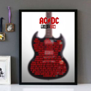 "Ride On" AC DC - Framed Lyrics Wall Art