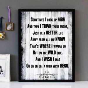 "Wild West Hero" - Electric Light Orchestra (ELO)- Framed Lyrics Wall Art