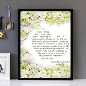 "Somewhere Only We Know" Keane - Framed Lyrics Wall Art