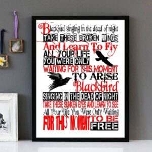 "Blackbird" The Beatles - Framed Lyrics Wall Art
