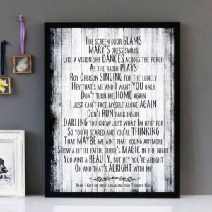 "Thunder Road" Bruce Springsteen - Framed Lyrics Wall Art