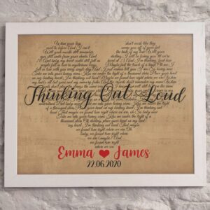 Any Song In This Style - Perfect For That Ideal Couple - Personalised Love Heart Lyrics Wall Art