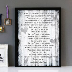 "Don't Wanna Miss A Thing" - Aerosmith - Framed Lyrics Wall Art