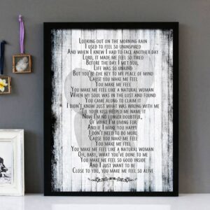 "(You Make Me Feel Like) A Natural Woman" - Aretha Franklin - Framed Lyrics Wall Art