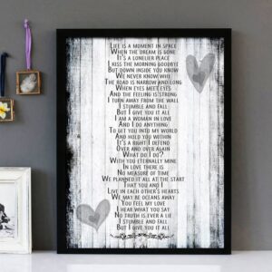 "Woman In Love" - Barbra Streisand - Framed Lyrics Wall Art