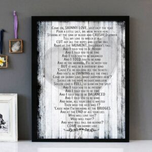 "Skinny Love" - Birdy - Framed Lyrics Wall Art