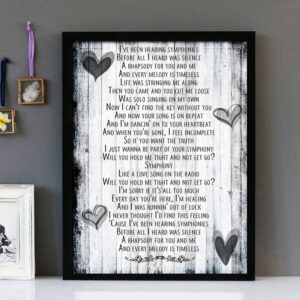 "Symphony" - Clean Bandit - Framed Lyrics Wall Art