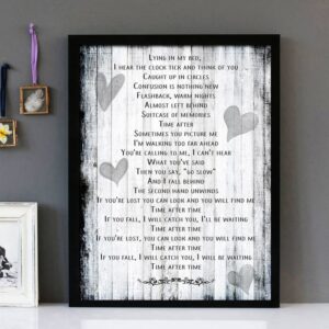 "Time After Time" - Cyndi Lauper - Framed Lyrics Wall Art