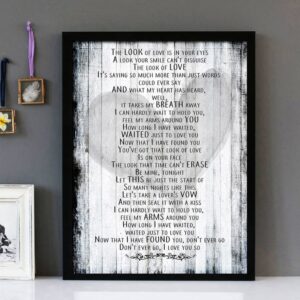 "The Look Of Love" - Diana Krall - Framed Lyrics Wall Art